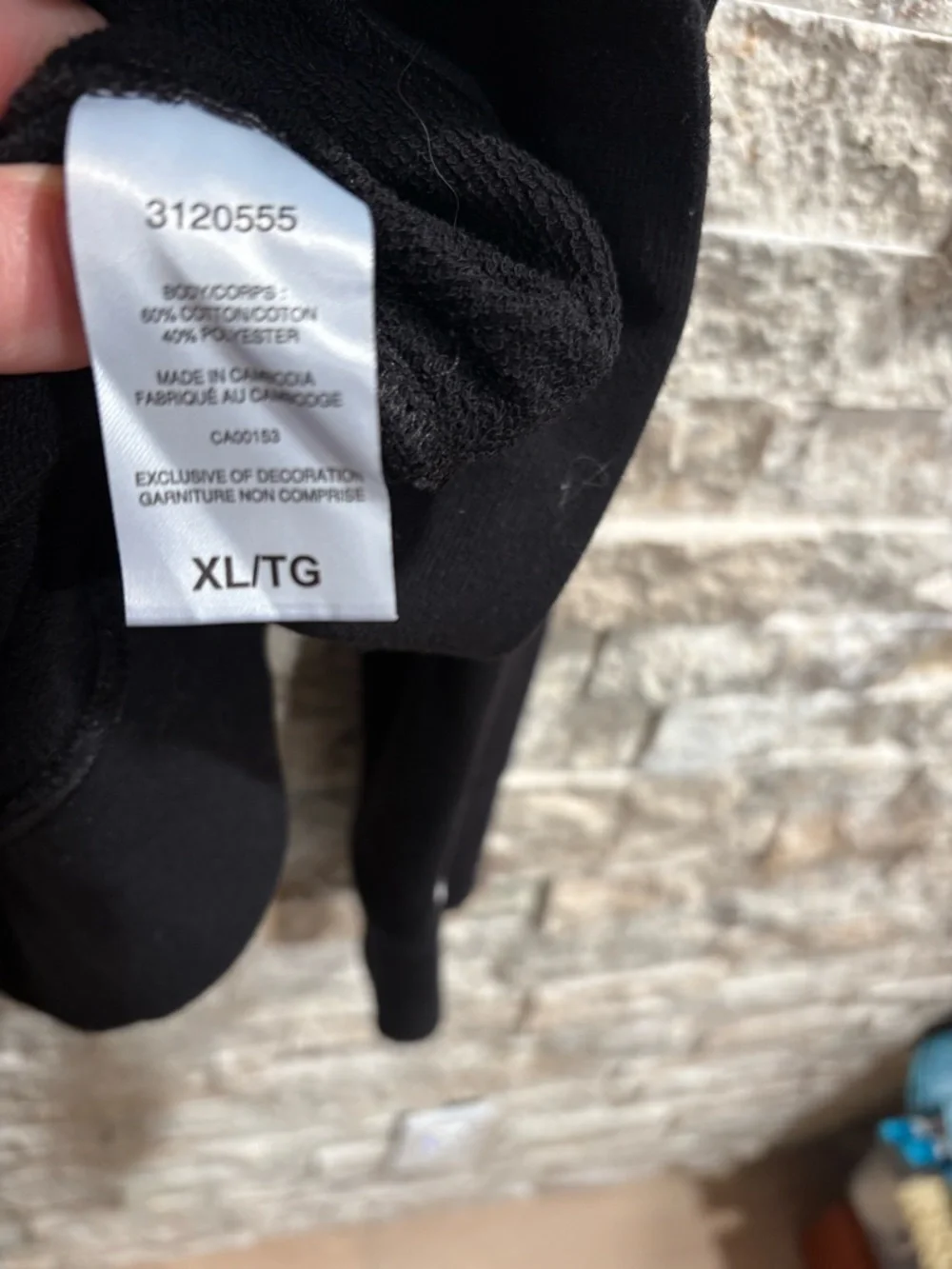 Champion Black Pullover with Embroidered Logo Tag XL - Picture 3 of 3